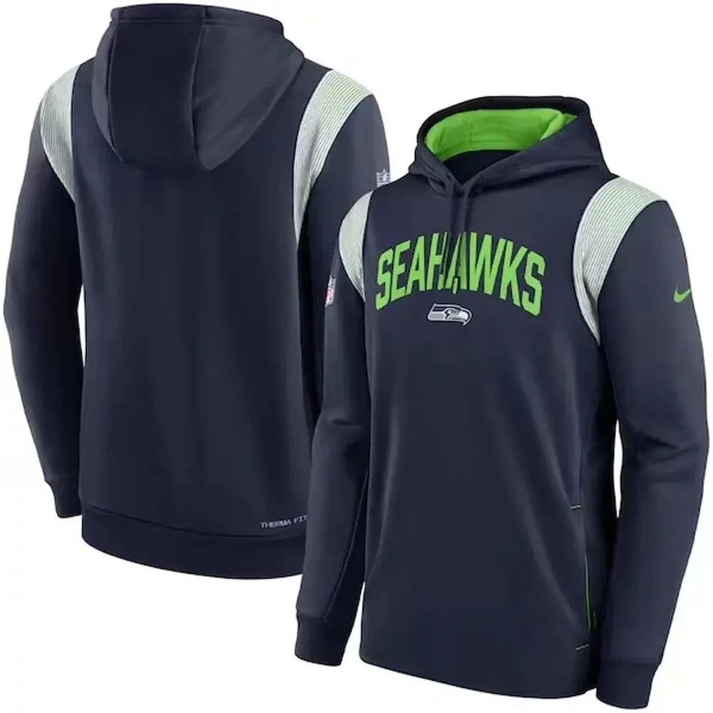 mens nike seattle seahawks sideline athletic preformance pullover hoodie size L